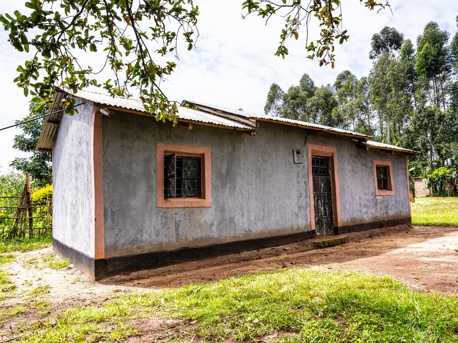 Completed new earthen home